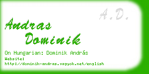 andras dominik business card